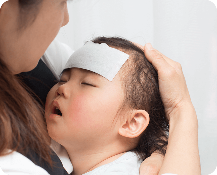 熱がでて苦しそう